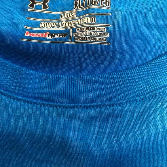 Under Armour Basketball T-shirt teal/yellow XL Loose fit - Picture 2 of 7